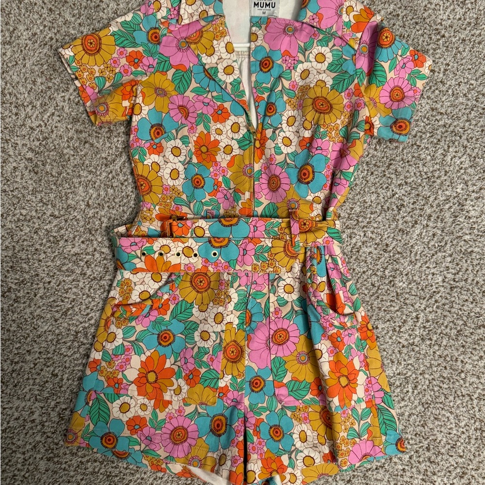Womens Floral Romper - Multicolor